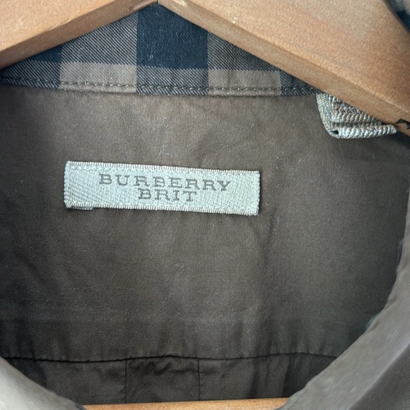 Burberry Brit Men’s Dark Brown Military style Shirt size XL - Picture 3 of 5